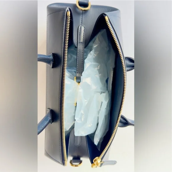 Mansur Gavriel Navy Satchel Bag - Picture 11 of 14